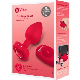 Вибро-пробка Vibrating Heart Shape Jewel Plug M-L